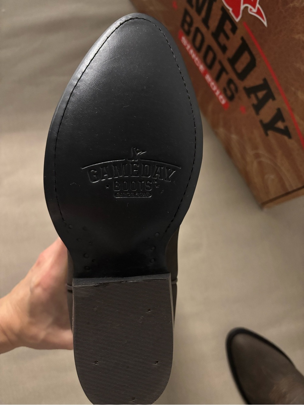 Ameda Brown Leather Western Boots with Embroidered Stitching - Picture 11 of 13